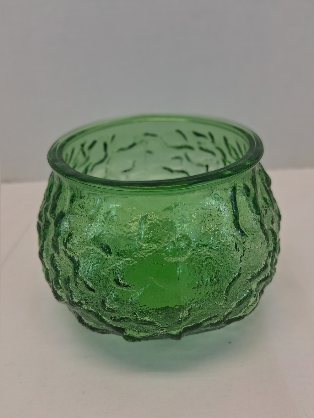 VTG. E.O. Brody Green Glass Planter Vase 9100 Made in USA 4.5" Tall 1950s-1960s